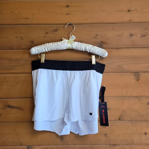 Shefit Running Short White NWT Large Luxe Flowy Stretch Waist Lighteight Bottom - Picture 2 of 6